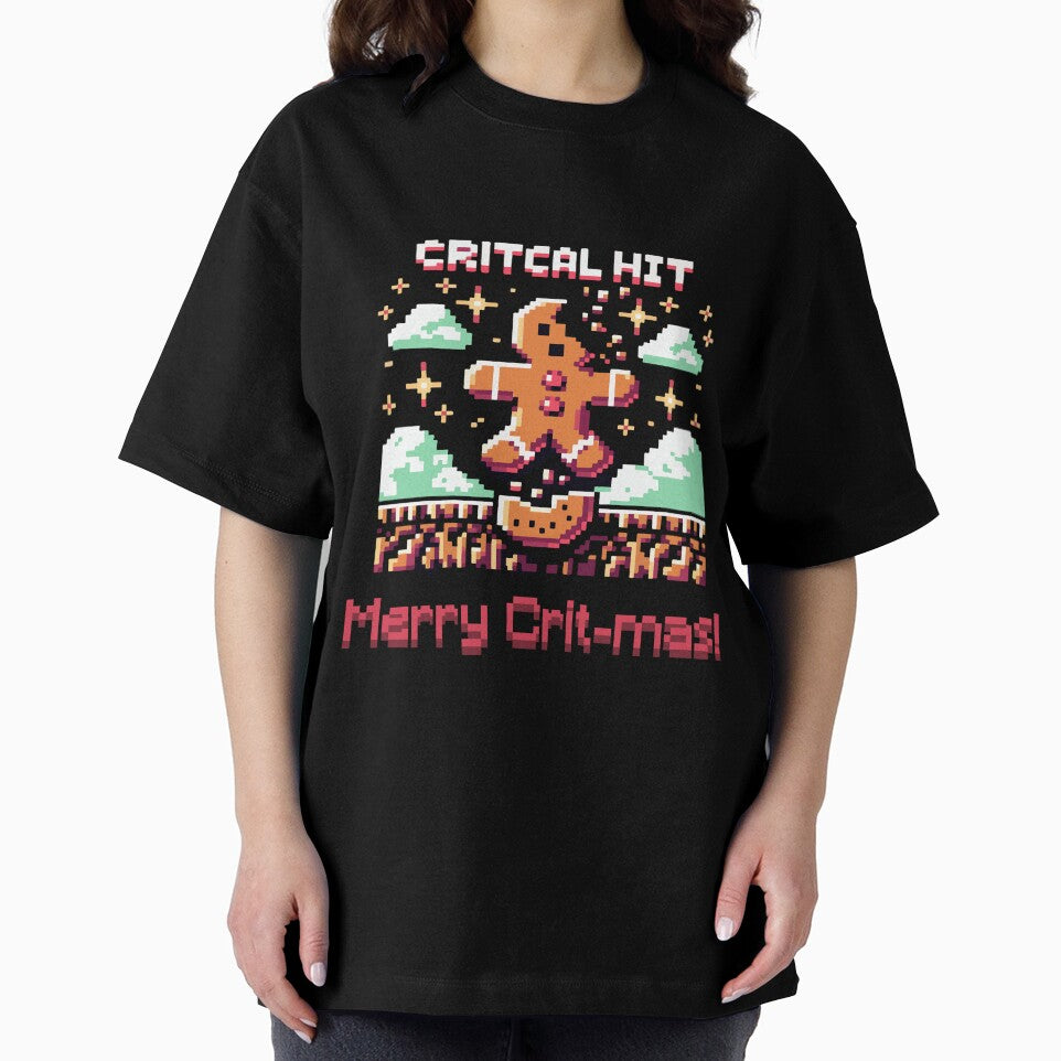 Funny Gamer Christmas 8-bit Gingerbread Crit Hit Retro Style by lcorri T-Shirts, Hoodie, Sweatshirt (Image 2)