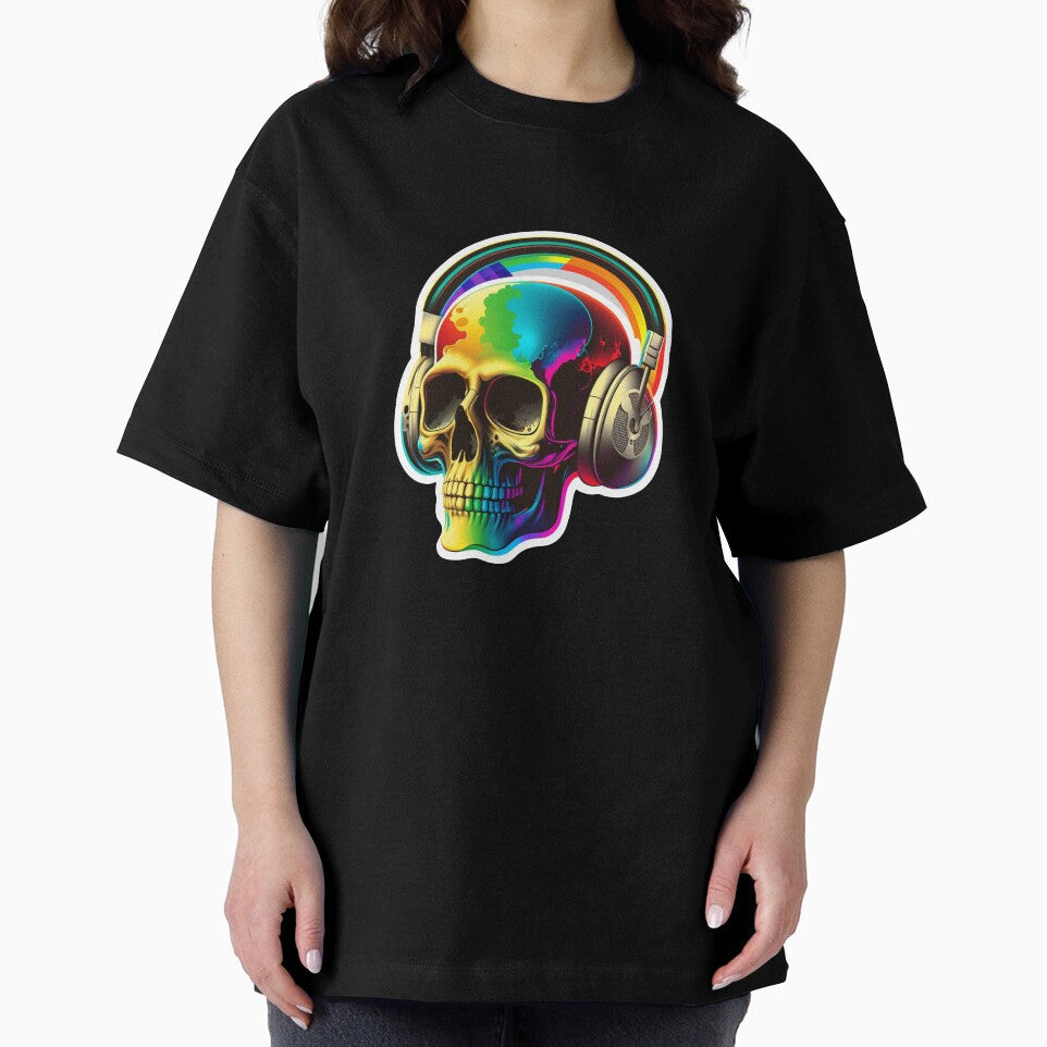 Skull Rainbow Lightning Bolt Flash Heavy Metal Funny Cute T Shirt For Women Men Hoodie Sweatshirt Sticker... (Image 2)