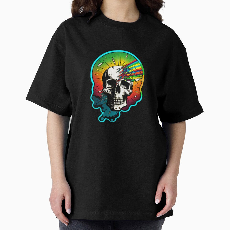 Skull Rainbow Lightning Bolt Flash Heavy Metal Funny Cute T Shirt For Men Women Hoodie Sweatshirt Sticker... (Image 2)