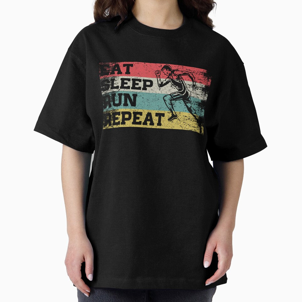 Vintage Retro Eat Sleep Run Repeat Funny Running Runner Gift by RobertKnow T-Shirts, Hoodie, Sweatshirt (Image 2)