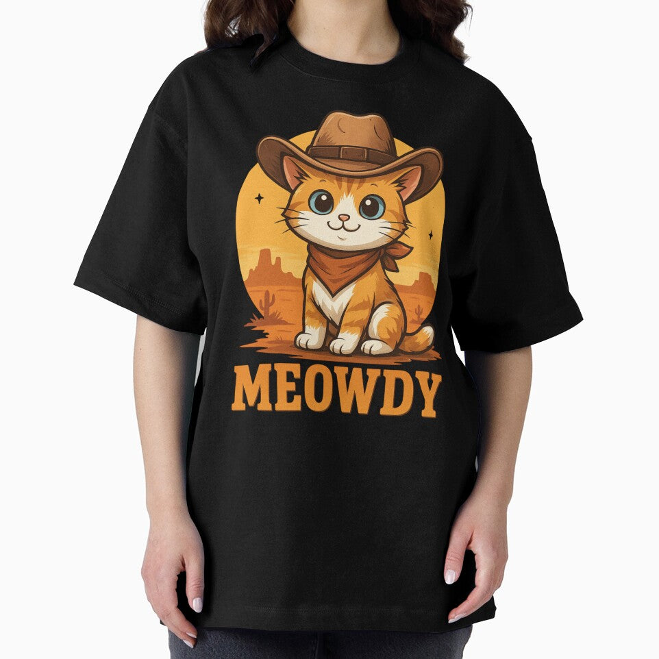 Meowdy Cat Cowboy, Funny Hat Vintage Wild West Western Cat Crewneck by Masaw T-Shirts, Hoodie, Sweatshirt (Image 2)