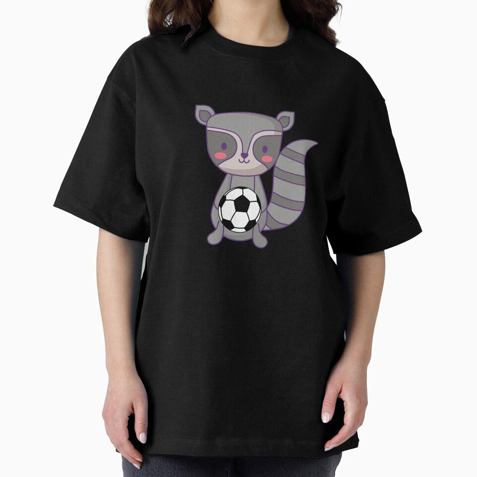Cute Racoon Holding Soccer Ball by ijdesigns