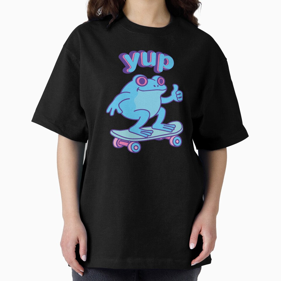 Yup Frog - Funny Frog on Skateboard Saying Yup by Wandoodle T-Shirts, Hoodie, Sweatshirt | BlankRebels.com (Image 2)