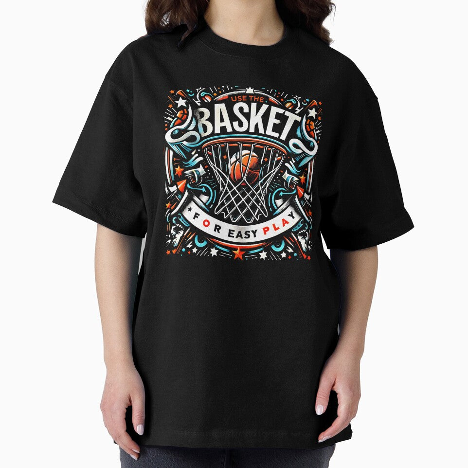 USE THE BASKET FOR EASY PLAY Blue White Red Basketball Art. by SplashTastic T-Shirts, Hoodie, Sweatshirt (Image 2)