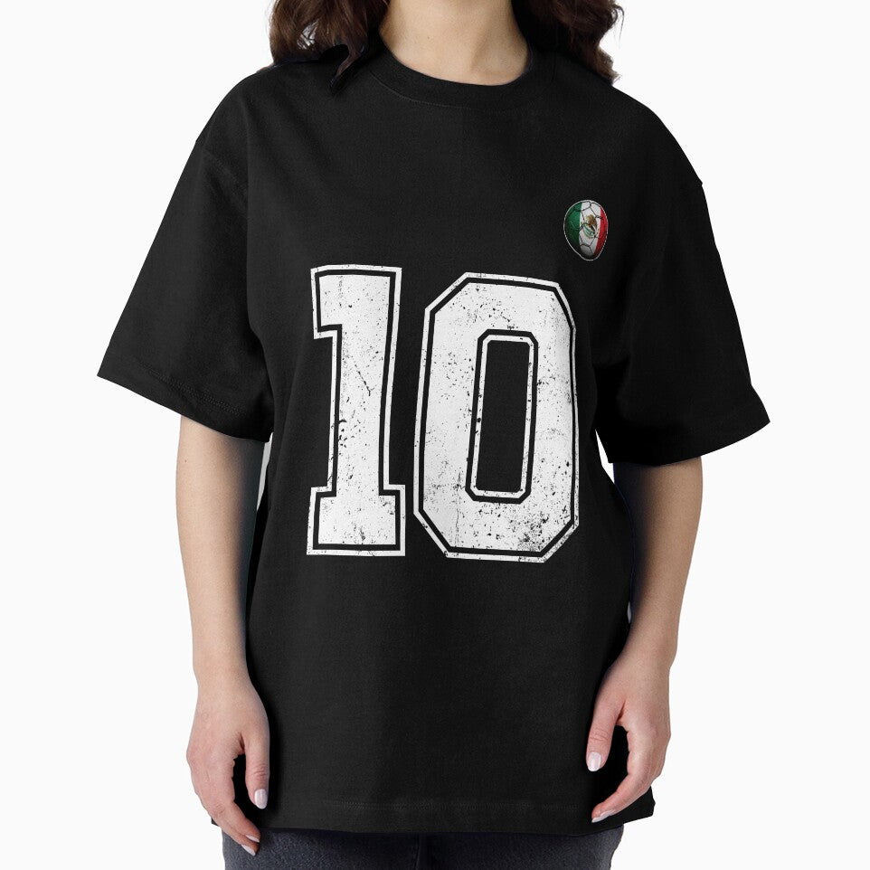 Number 10 Mexico Flag Football Fan by BernoNickel