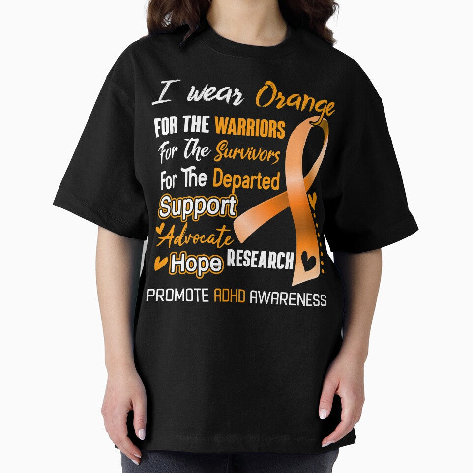 I Wear Orange For The Warriors Promote ADHD Awareness by hvoid41 T-Shirts, Hoodie, Sweatshirt | BlankRebels.com (Image 2)