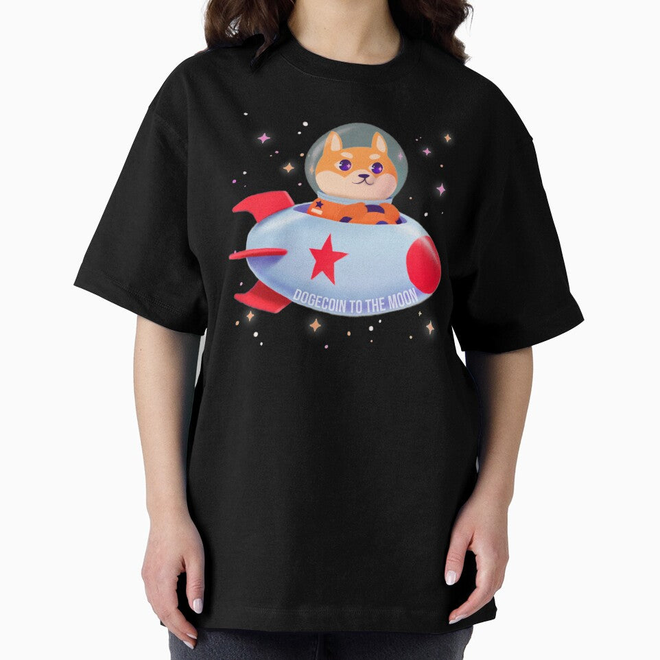 Dogecoin To The Moon, Cute Dogecoin Funny Crypto Meme by jacks-tees Hoodie, Sweatshirt | BlankRebels.com (Image 2)