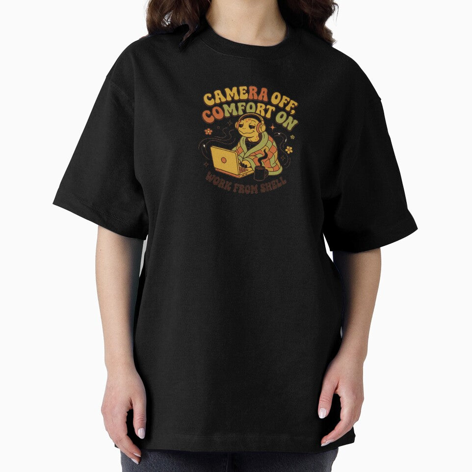 Camera Off Comfort On Work From Shell Turtle Retro by Fenay Designs