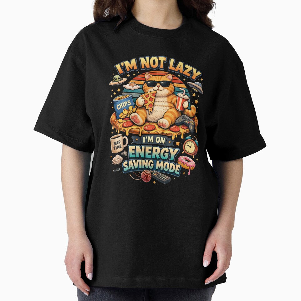 Funny Lazy Orange Cat Quote Energy Saving Mode by PluffyPanda T-Shirts, Hoodie, Sweatshirt | BlankRebels.com (Image 2)