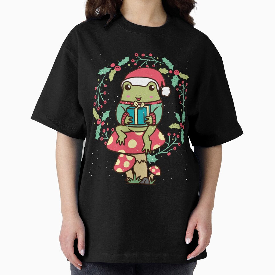 Cottagecore Aesthetic Frog Mushroom Christmas by hollyjeanoz T-Shirts, Hoodie, Sweatshirt | BlankRebels.com (Image 2)
