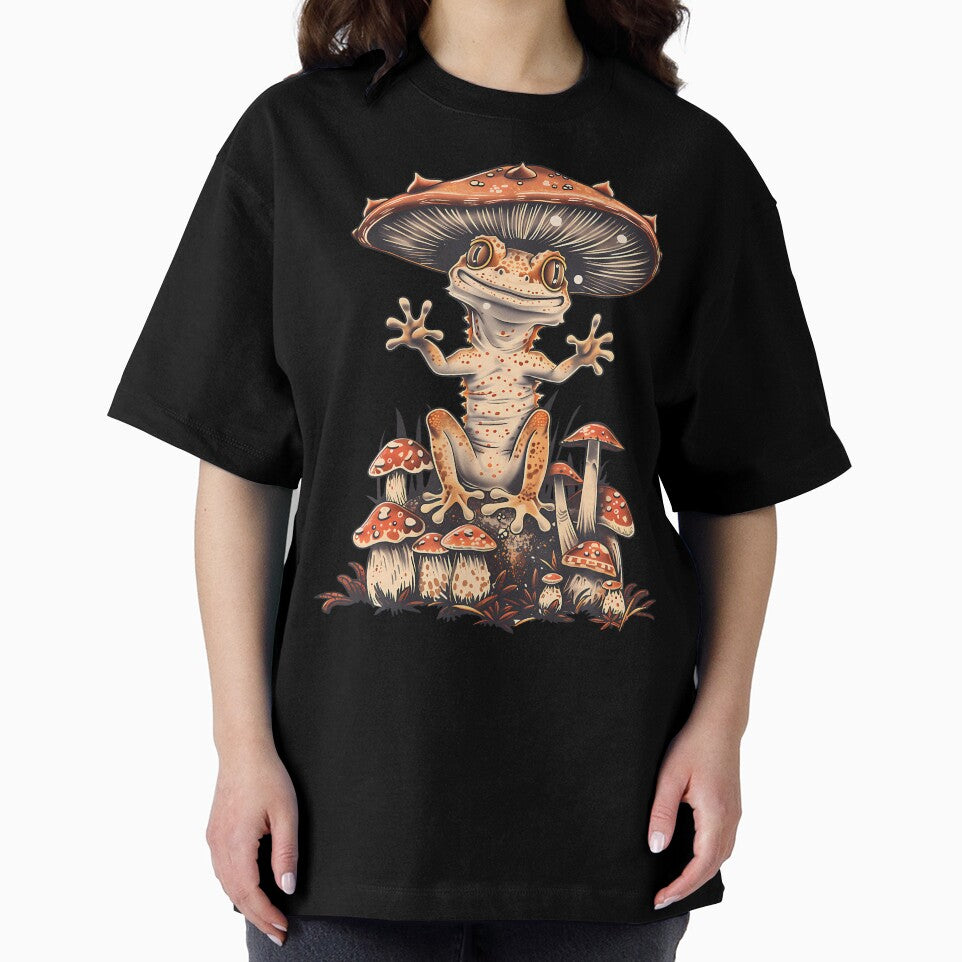 Crested Gecko Lizard Cottagecore Mushroom Hat T-Shirts, Hoodie, Sweatshirt