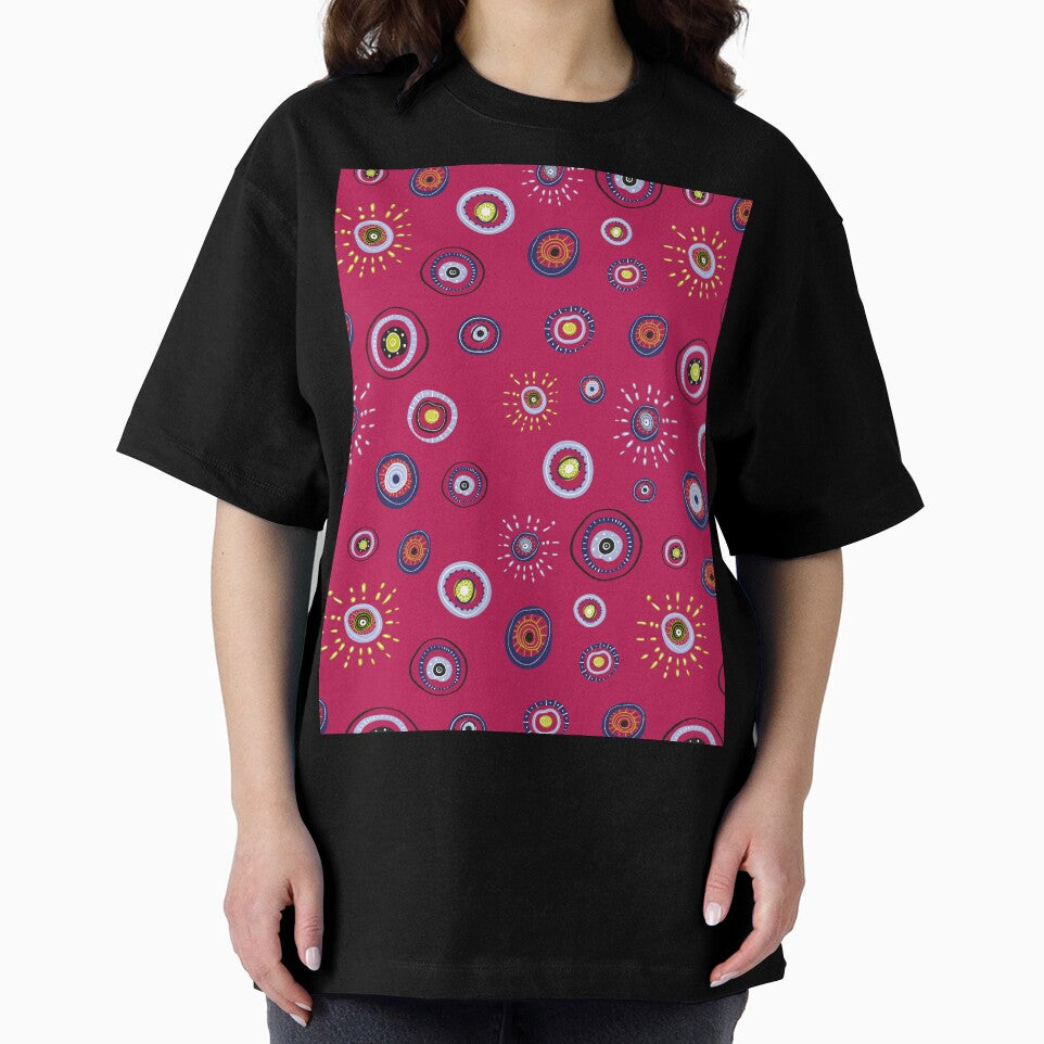 Greek evil eye pattern | Cherry red background by Lena Morf T-Shirts, Hoodie, Sweatshirt | BlankRebels.com (Image 2)