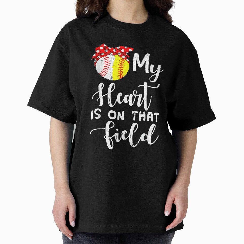 My Heart is on That Field Baseball  Softball Mom by AdonisShop T-Shirts, Hoodie, Sweatshirt | BlankRebels.com (Image 2)