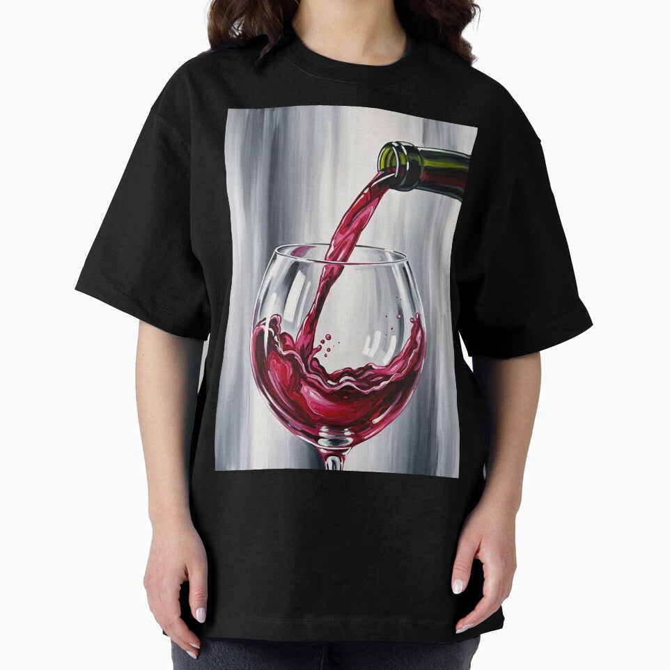 Red Wine Pour Splash Glass Painting by PixorStudio