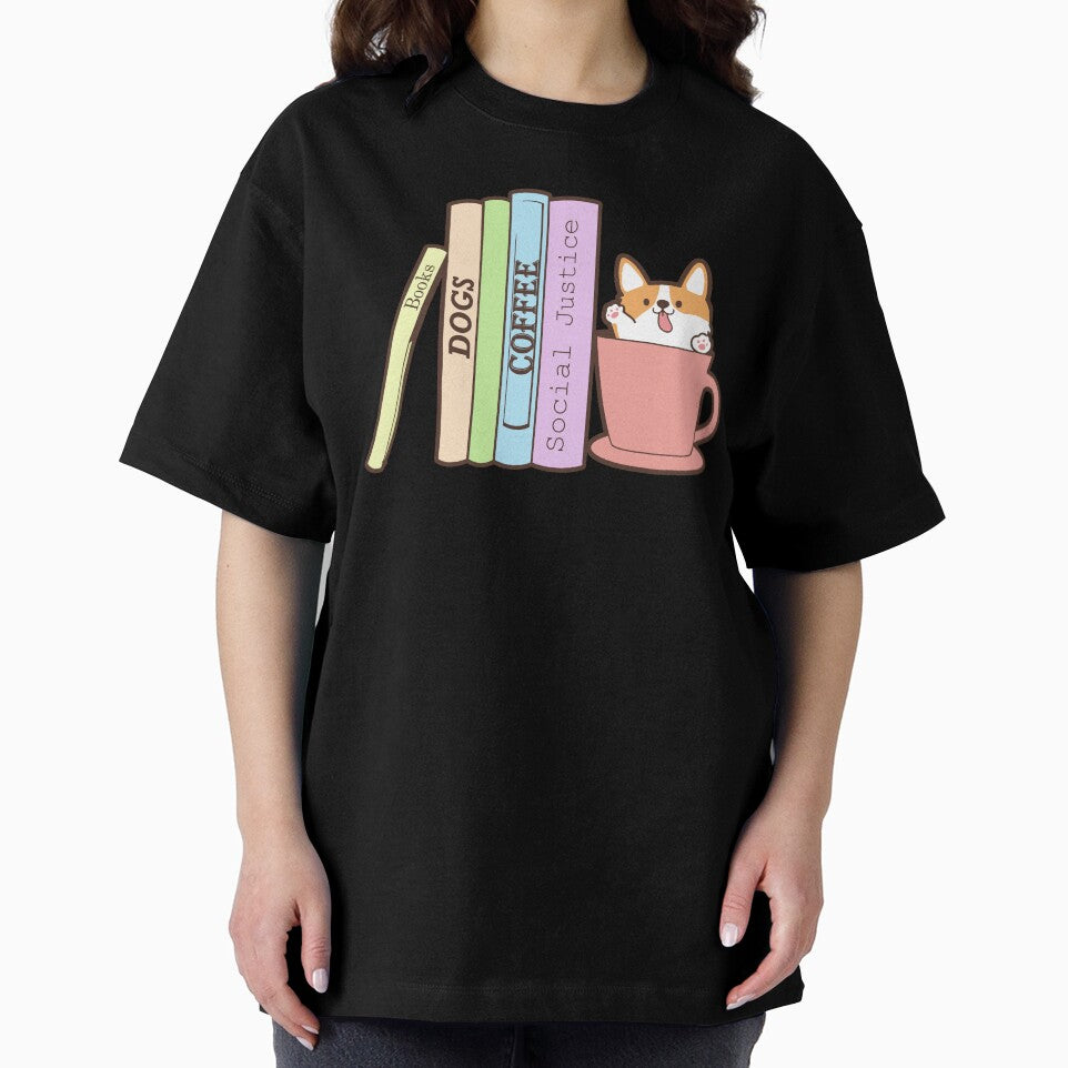 Books, Dogs, Coffee, & Social Justice Cute Corgi by ChiweenieHobbit T-Shirts, Hoodie, Sweatshirt | BlankRebels.com (Image 2)