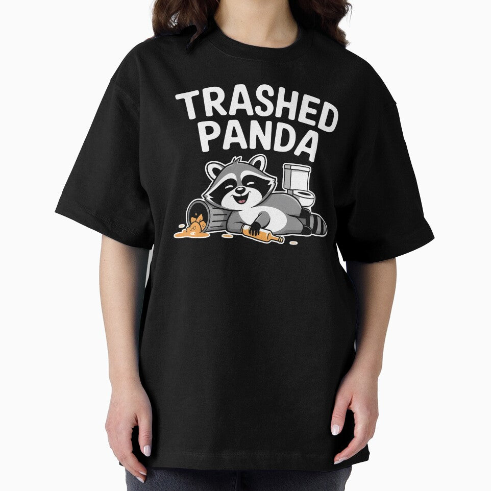 Trashed Panda Drunk Raccoon – Funny Trash Panda Illustration by Redgiant87x T-Shirts, Hoodie, Sweatshirt (Image 2)