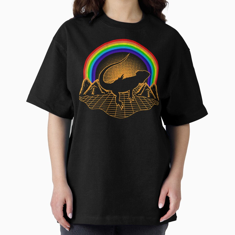 Bearded Dragon Pet Mom Dad Lover Pogona Beardie Rainbow Retro 70s 80s by BCreative4U T-Shirts, Hoodie, Sweatshirt (Image 2)
