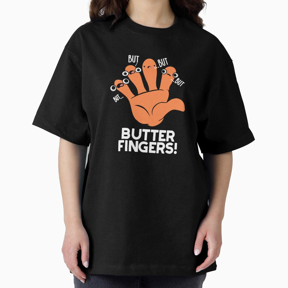 Butter Fingers Funny Anatomy Pun (Dark BG) by punnybone