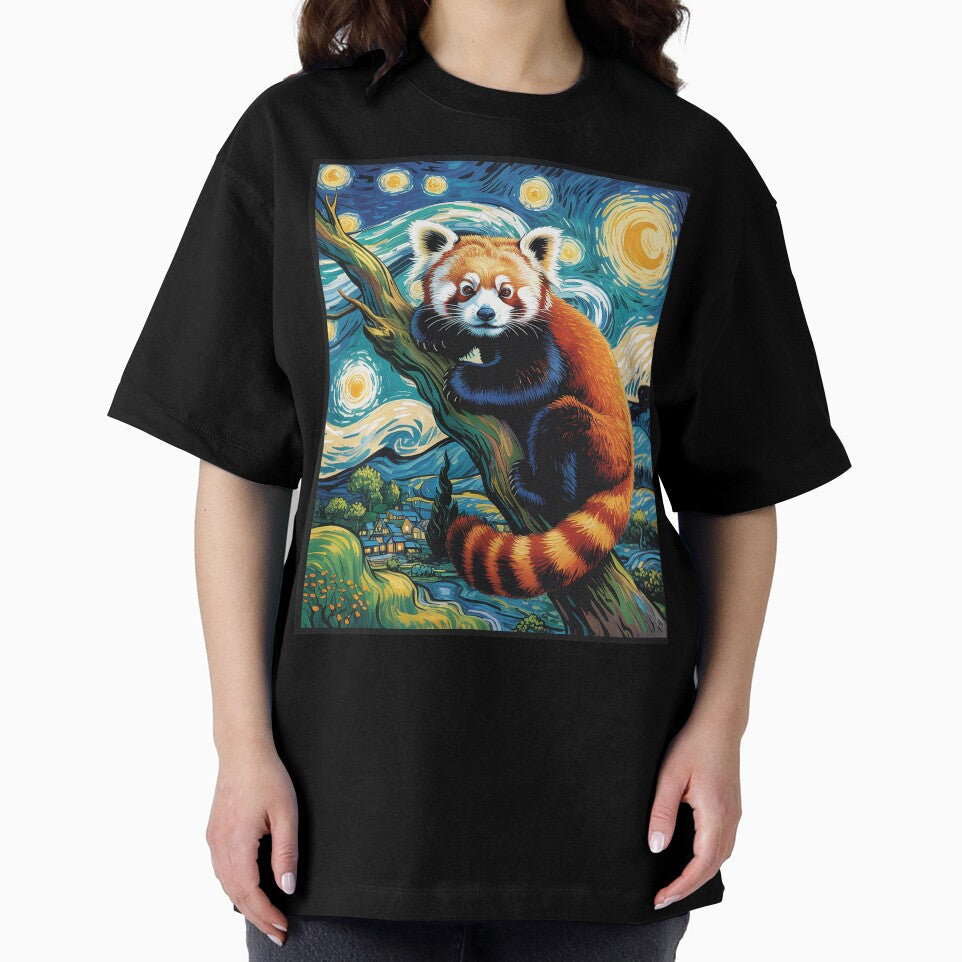 Red Panda Starry Night Van Gogh Graphic by khorbiasieno T-Shirts, Hoodie, Sweatshirt | BlankRebels.com (Image 2)