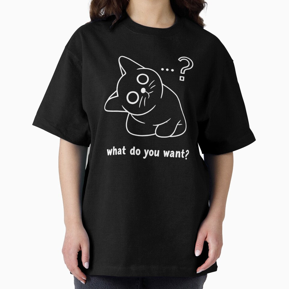 Funny Cat Meme – White Outline for Dark Shirts by RosmaryDesign