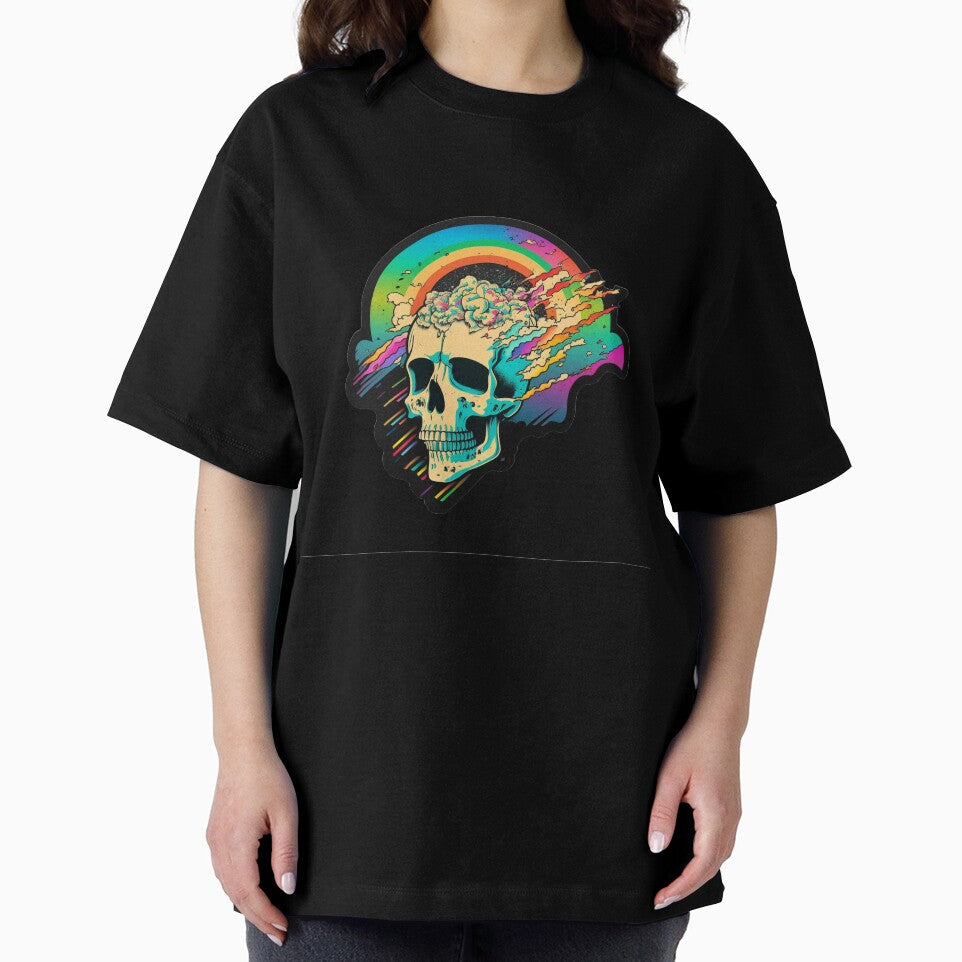 Skull Rainbow Lightning Bolt Flash Heavy Metal Funny Cute T Shirt For Men Women Hoodie Sweatshirt Sticker by... (Image 2)