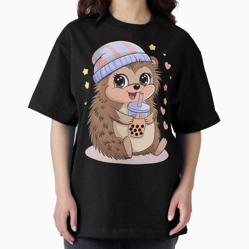 Cute Hedgehog Drinking Boba Tea by InsanseCreation T-Shirts, Hoodie, Sweatshirt | BlankRebels.com (Image 2)