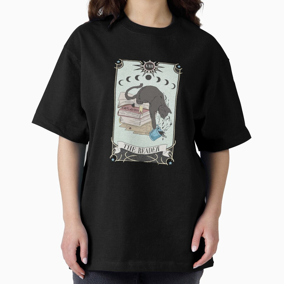 Retro Cat Books The Reader Tarot Card Halloween Reading Gift by taaddison50 T-Shirts, Hoodie, Sweatshirt (Image 2)