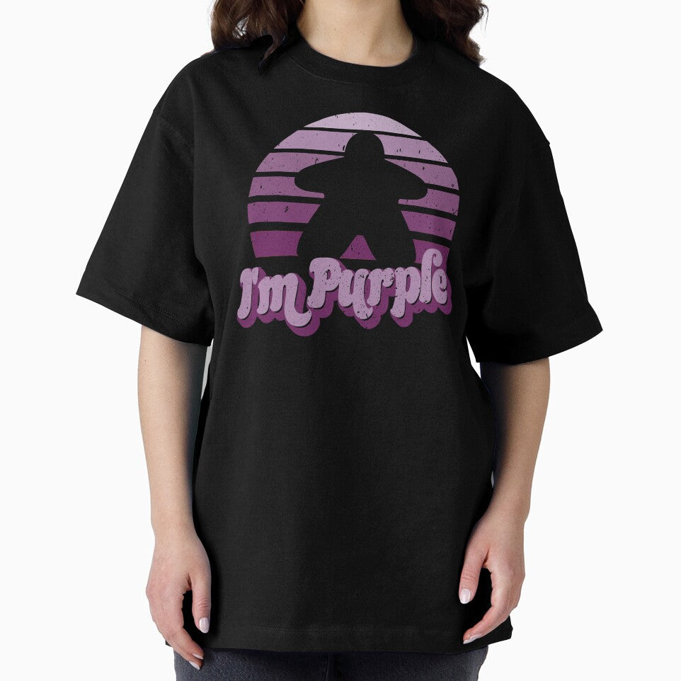 I'm Purple Meeple Retro Sunset for Board Game Night by Pawsitive Pixel Studio T-Shirts, Hoodie, Sweatshirt (Image 2)