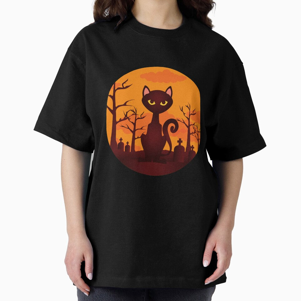 Halloween Graveyard Black Cat by cgroenewald T-Shirts, Hoodie, Sweatshirt | BlankRebels.com (Image 2)