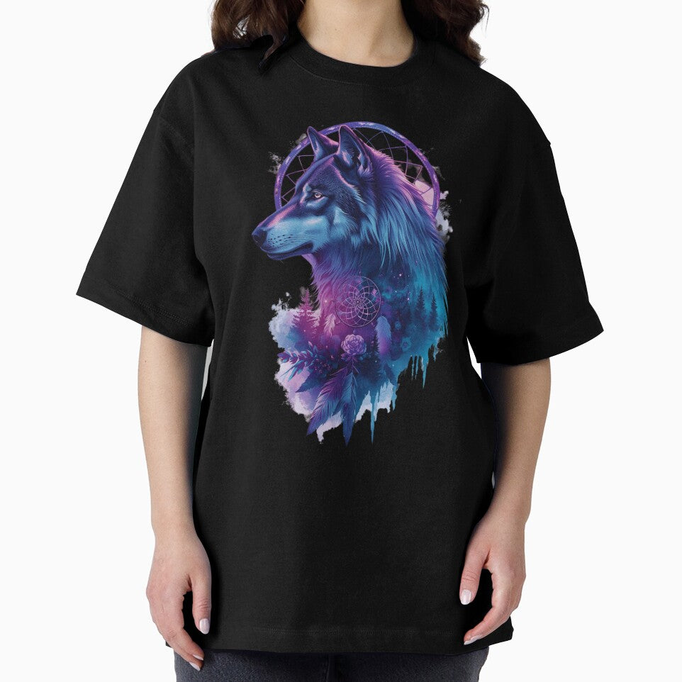 Lunar Wolf Spirit – Boho Dreamcatcher Mystical Artwork by funnyshop222 T-Shirts, Hoodie, Sweatshirt (Image 2)