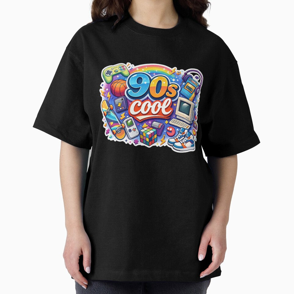 90s Cool Logo with Iconic Retro Objects by GlobalBoom T-Shirts, Hoodie, Sweatshirt | BlankRebels.com (Image 2)