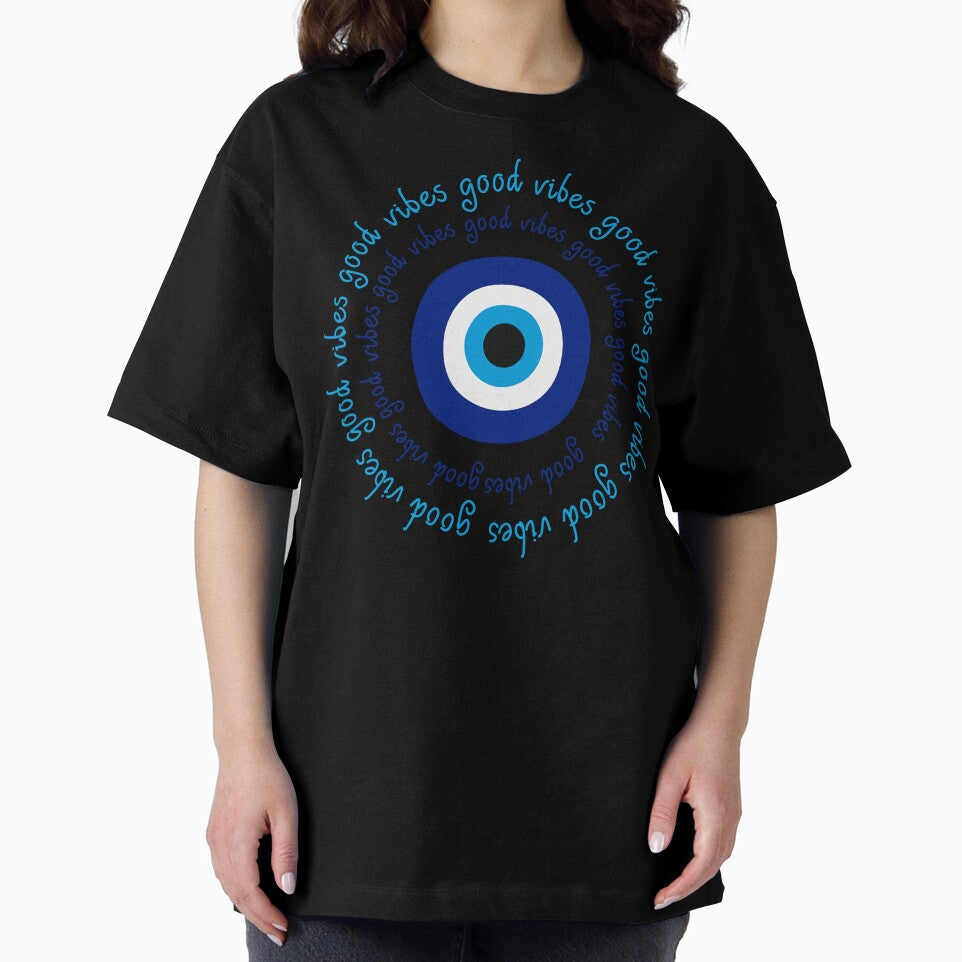 Good Vibes and Evil Eye Protection Symbol (Black Background) by MusesWhispers T-Shirts, Hoodie, Sweatshirt (Image 2)