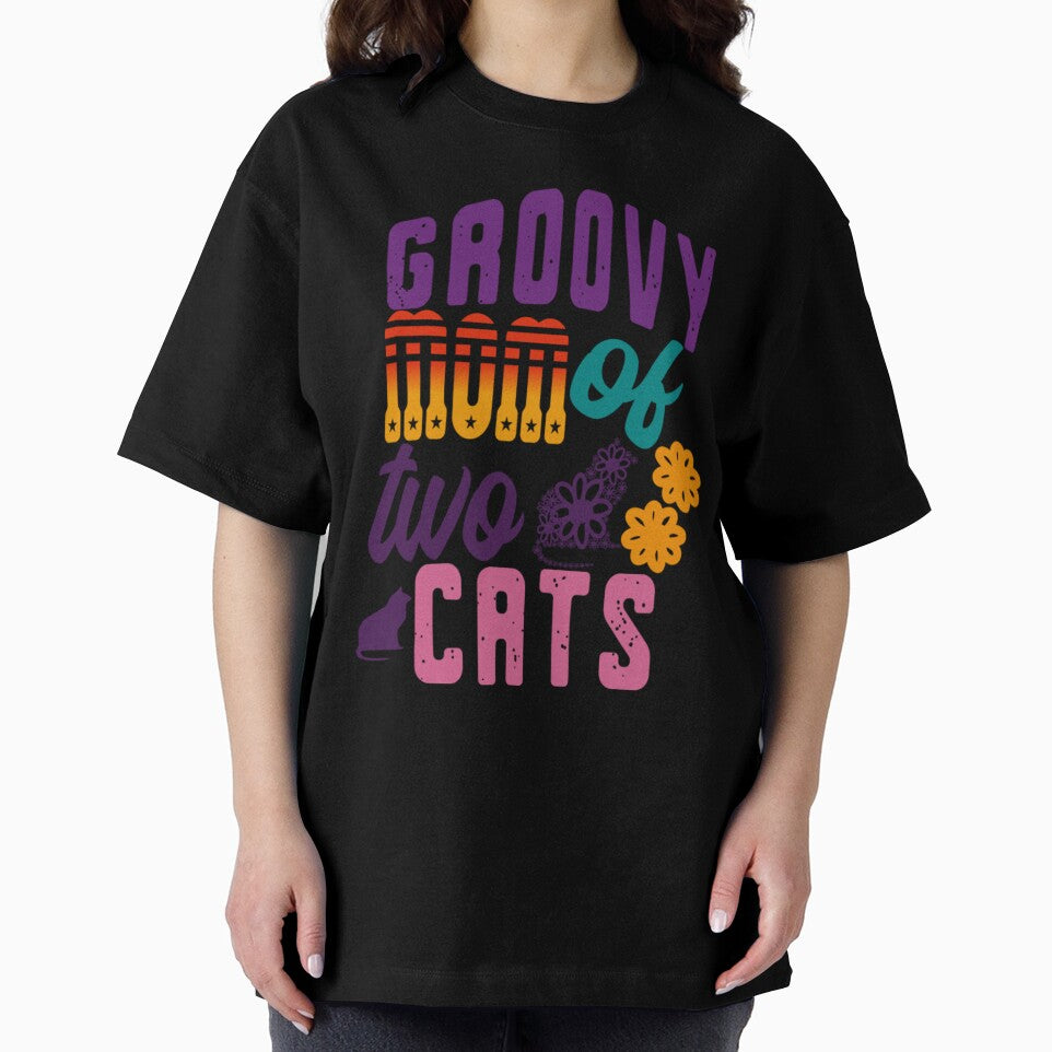 Groovy mom of two retro kitty cute cats mom by Graciouss T-Shirts, Hoodie, Sweatshirt | BlankRebels.com (Image 2)