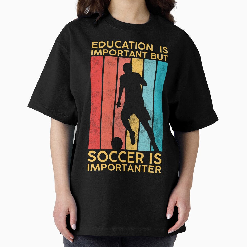 Education Is Important But Soccer Is Importanter White by DeeXdesigns
