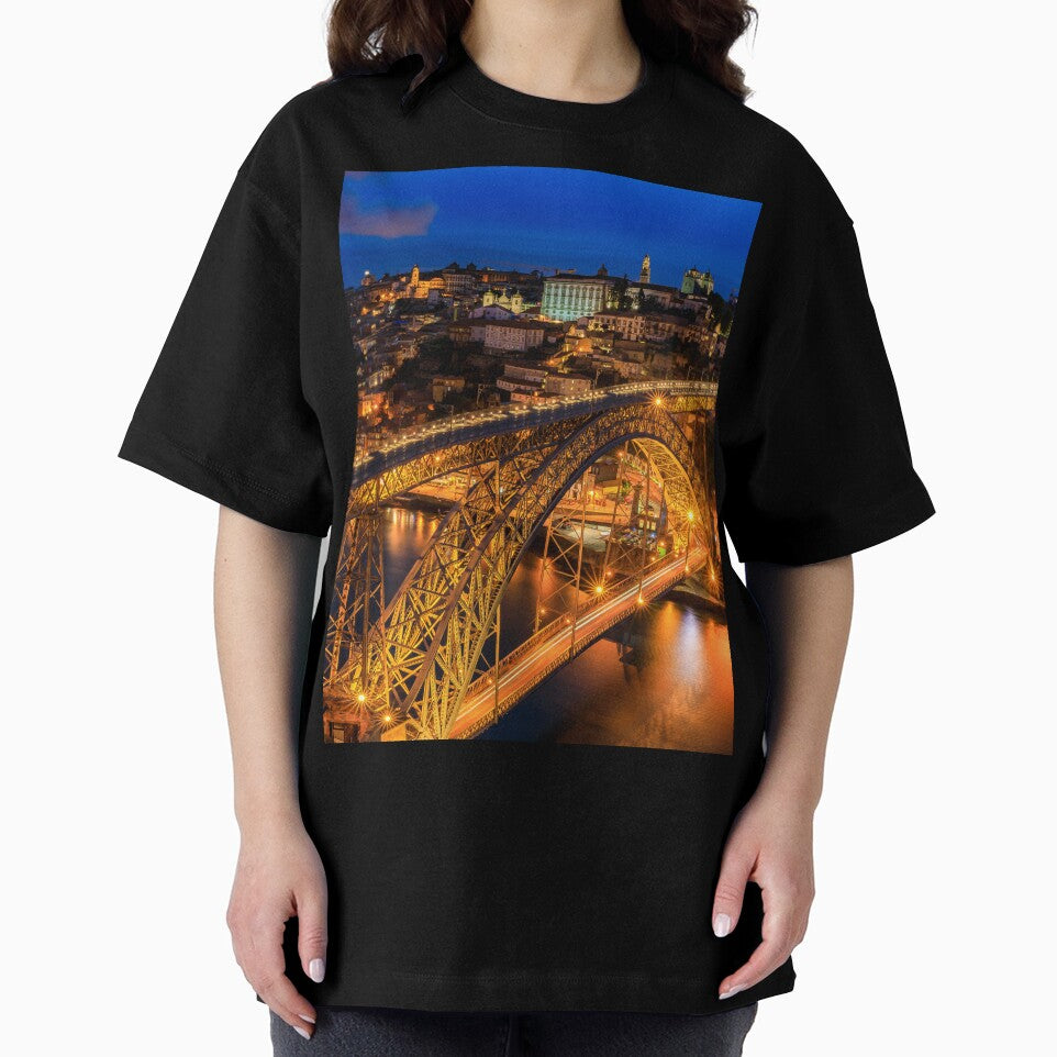 Sunset over the Douro River with Porto, Portugal Original Fine Art Photo Print by SvetlanaSF