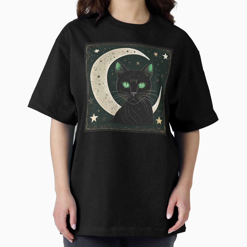 Green Eyes Black Cat Moon Stars by SeaStarAlex T-Shirts, Hoodie, Sweatshirt | BlankRebels.com (Image 2)