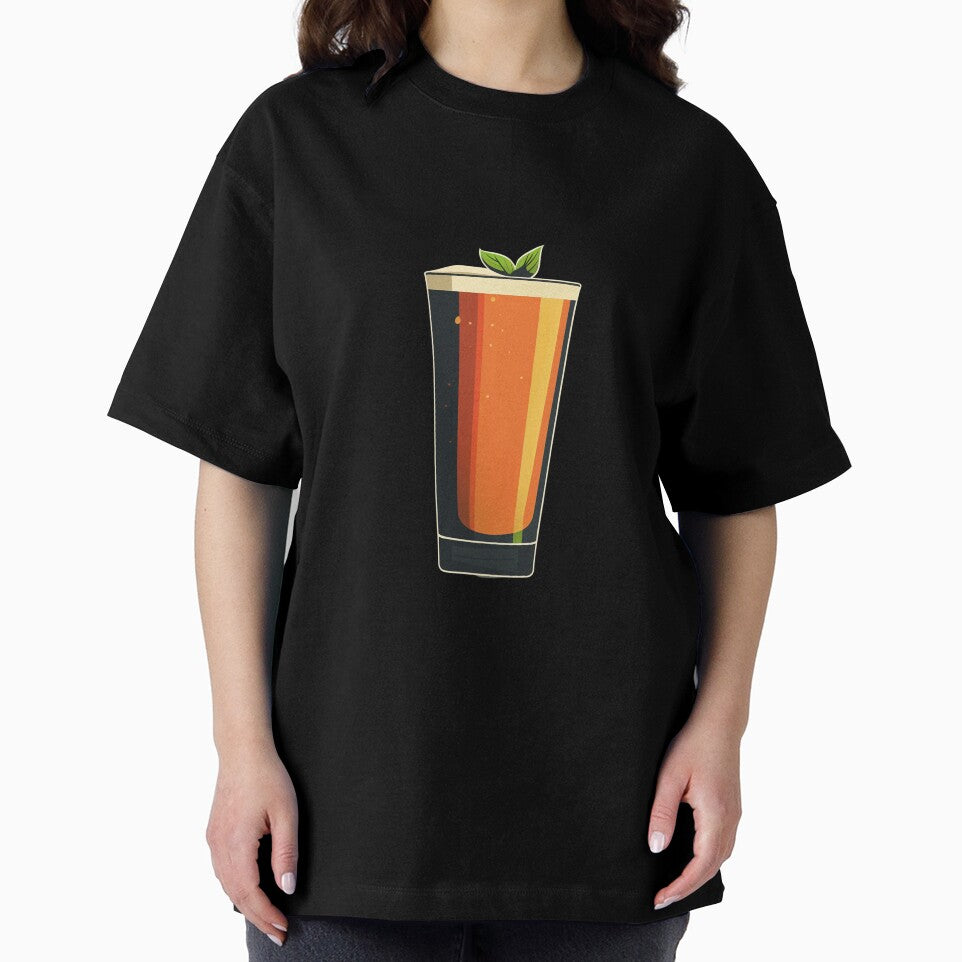 Minimalist beer glass with leaf by palmyst