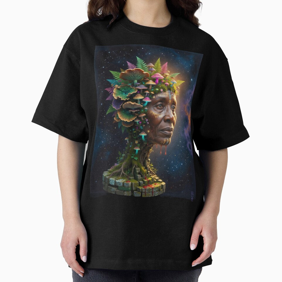 Mushroom Boho Goblincore Goddess | Whimsical Forest Spirit Art by Ruta