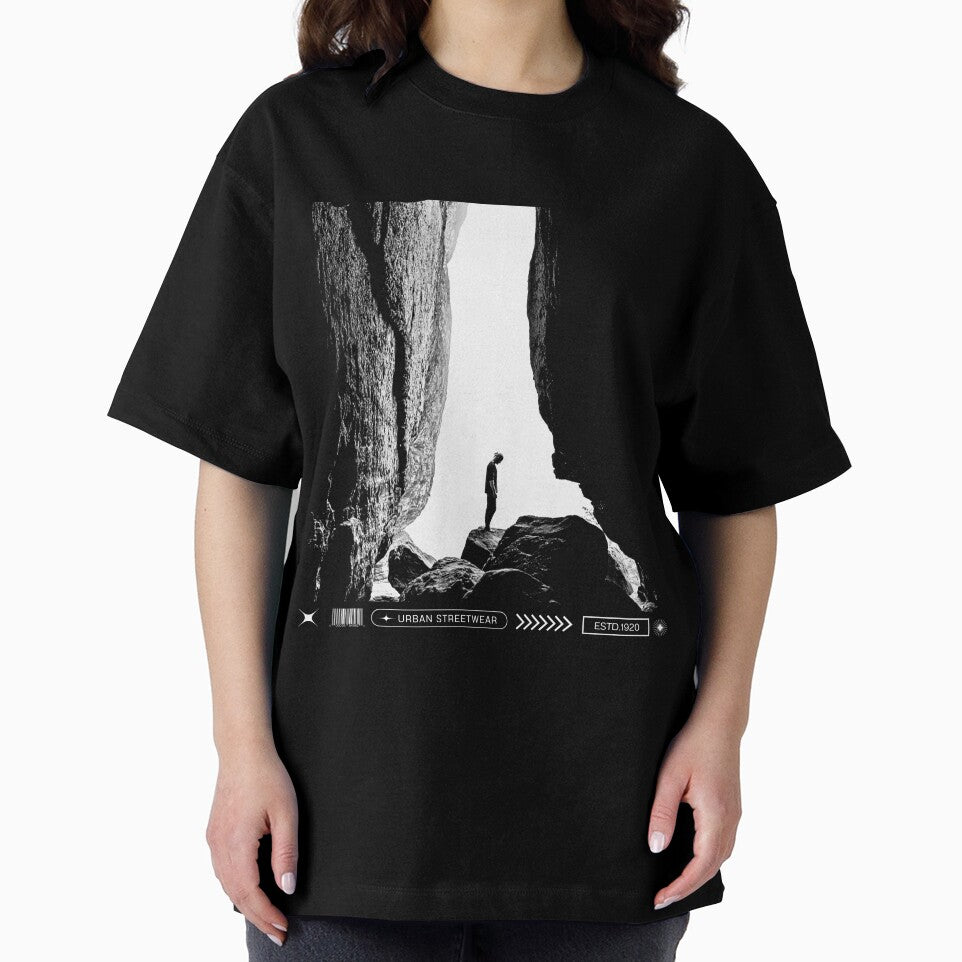Urban Streetwear – Black White Minimalist Rock Silhouette T-Shirts, Hoodie, Sweatshirt