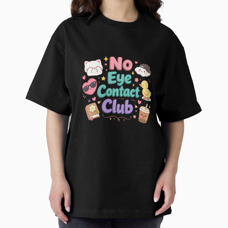 No Eye Contact Club Cute Introvert Aesthetic Design by Sanika arts