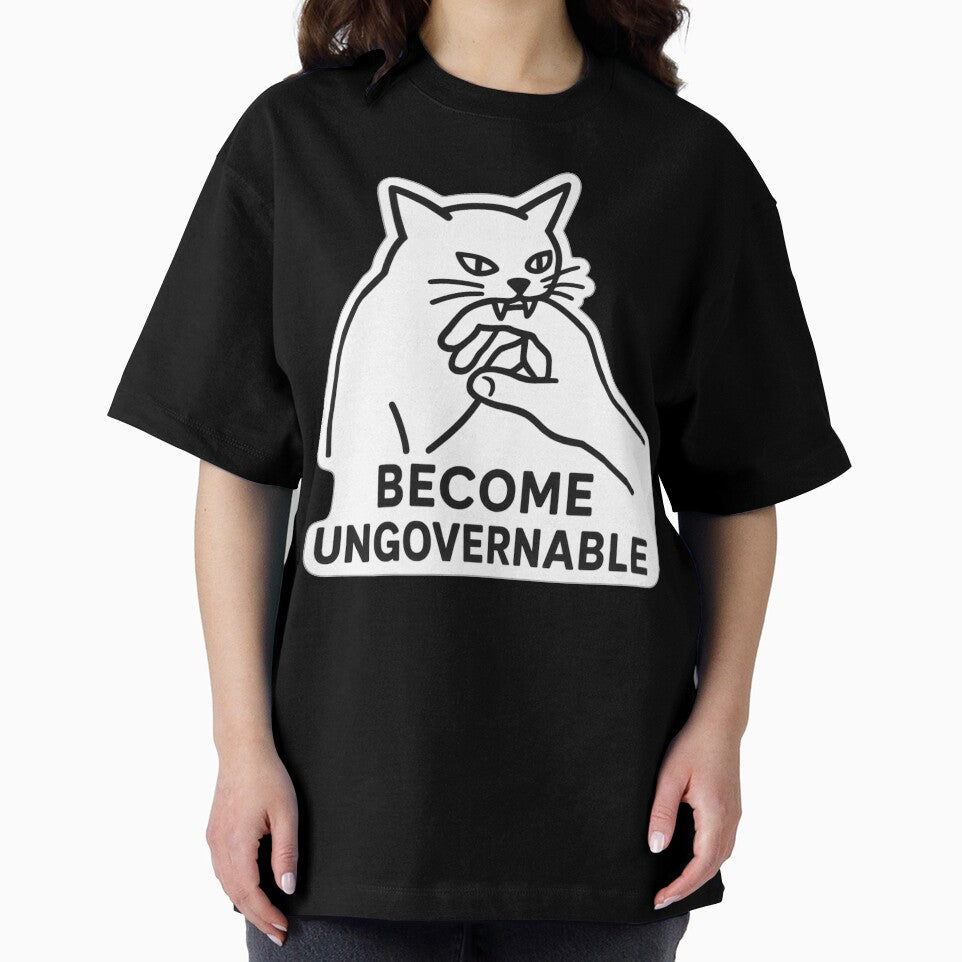 Become Ungovernable - Black Cat Biting Hand Funny Meme by Jakotakoo T-Shirts, Hoodie, Sweatshirt | BlankRebels.com (Image 2)
