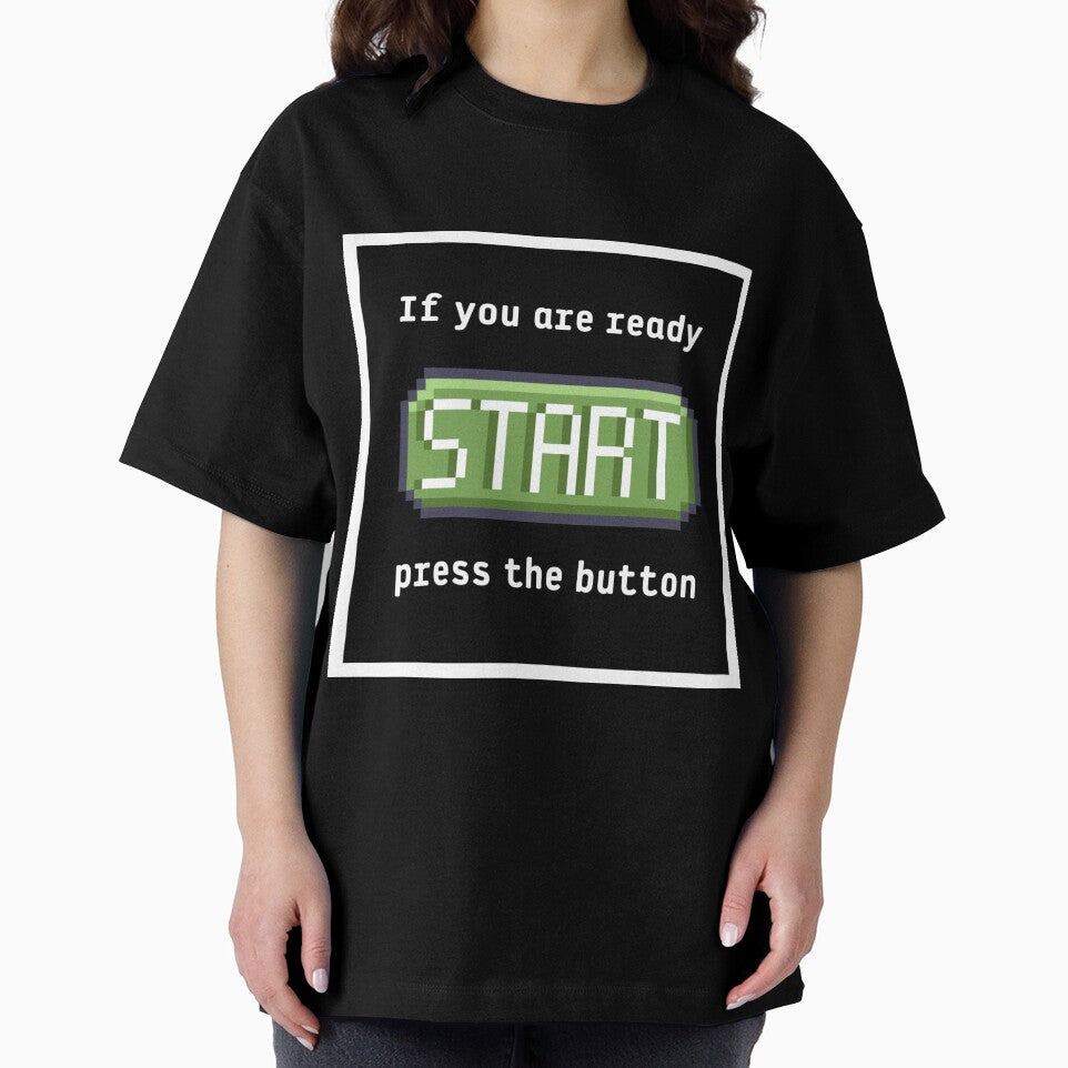 Press Start Button (Frame) Retro Gaming Experience Text Based White Text T-Shirts, Hoodie, Sweatshirt