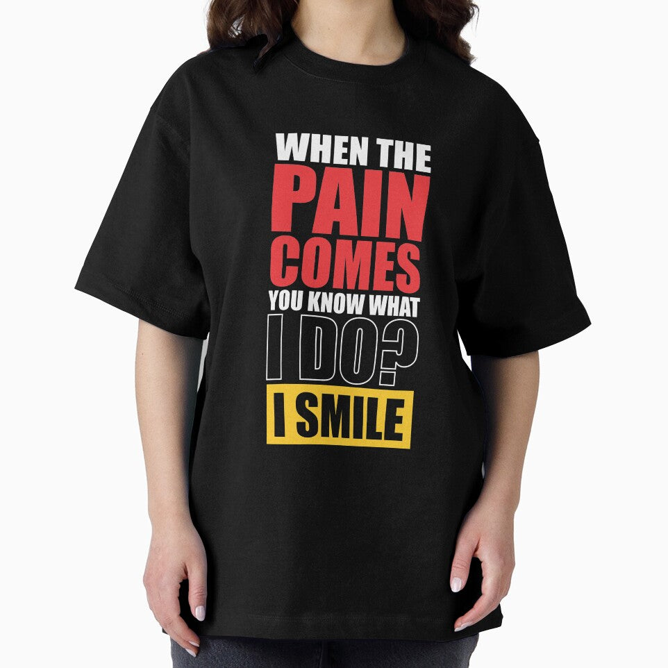 When The Pain Comes You Know What I Do? I Smile. – Gym Motivational Quotes by Labno4 T-Shirts, Hoodie, Sweatshirt (Image 2)