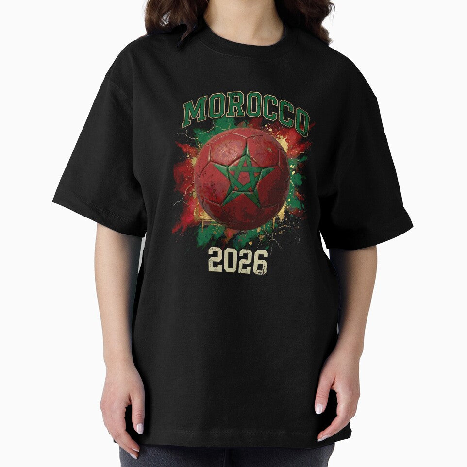 Morocco 2026 Flag Paint Splash Soccer Ball by Imaginationbeyond