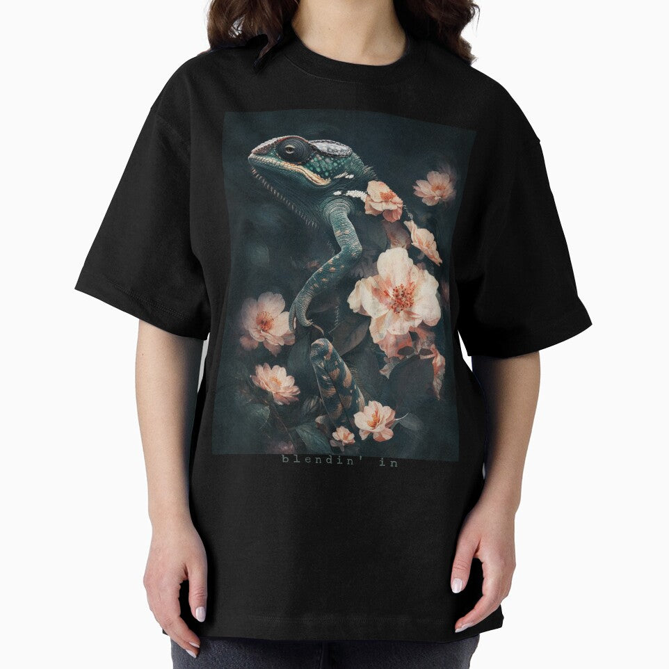 Blendin' In – Painterly Chamaeleon with Botanical Elements by Neurodelic T-Shirts, Hoodie, Sweatshirt (Image 2)