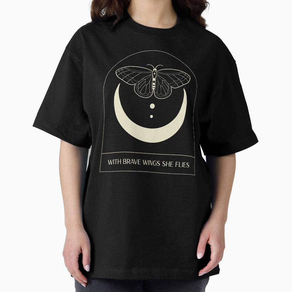 With Brave Wings She Flies - Back Print by GionaSophia T-Shirts, Hoodie, Sweatshirt | BlankRebels.com (Image 2)