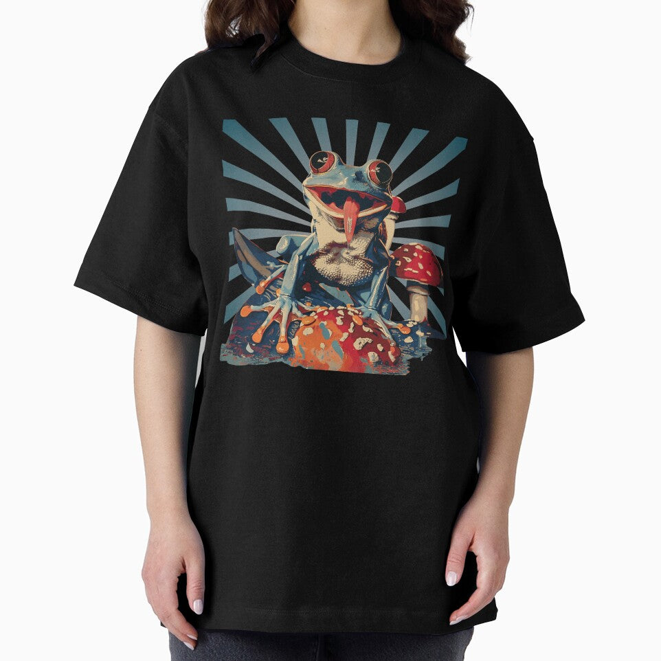 Trippy Hippy Retro Frog Mushroom Aesthetic Cottagecore Psychedelic by NikoDeeko T-Shirts, Hoodie, Sweatshirt (Image 2)