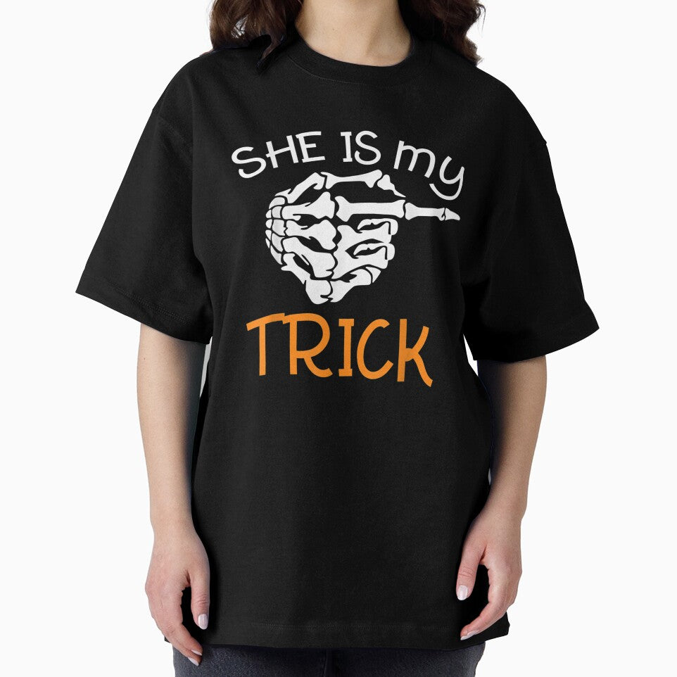 She's My Trick Halloween Night Costume Skeleton Finger by Spencerhowar T-Shirts, Hoodie, Sweatshirt (Image 2)