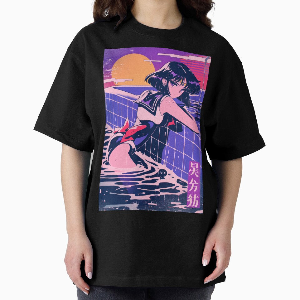 Sailor Saturn Retro wave Pool day by AnimeArsenalPrints T-Shirts, Hoodie, Sweatshirt | BlankRebels.com (Image 2)