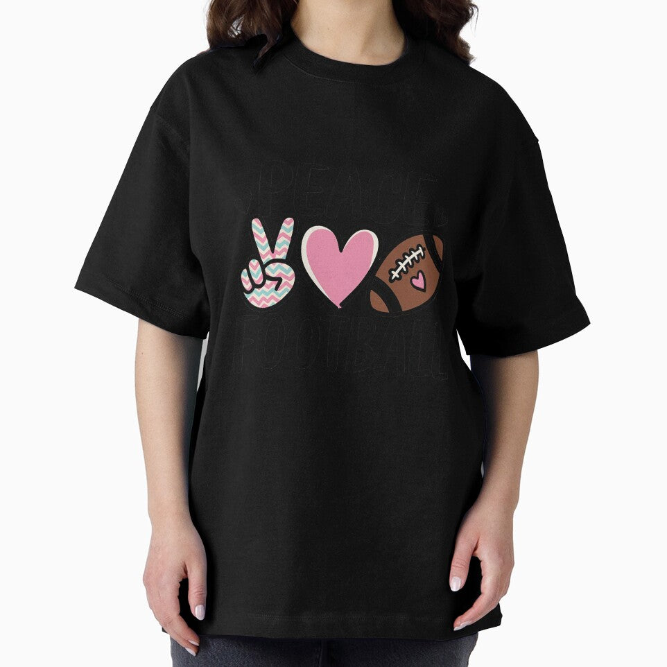 Peace Love Football Mom Cute for Women Teen Girls by Rrettgison